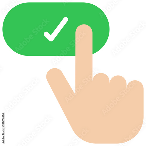 Press Tick Button Icon