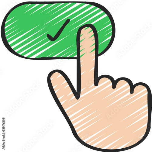Press Tick Button Icon