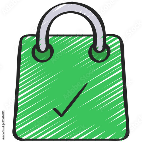 Shopping Bag Tick Icon