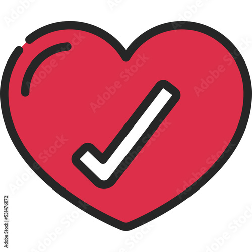 Tick Heart Icon