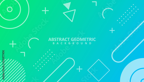 Blue and green geometric background design