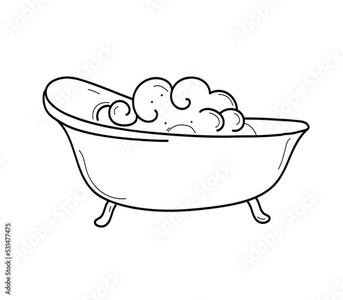 illustration of a bath tub with foam