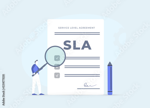 Service Level Agreement Contract Form - SLA acronym business concept illustration