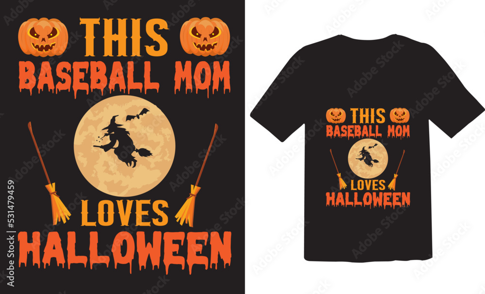This baseball loves Halloween t-shirt design. This baseball loves Halloween t-shirt design.