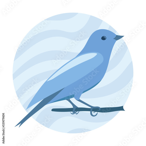 blue bird, vector, illustration isolated on white background