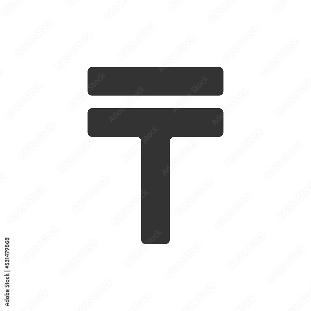 Kazakhstani tenge currency symbol flat icon for apps and websites. Vector illustration icon isolated on white background. Kazakhstani tenge currency symbol flat icon for apps and websites. Vector illustration icon isolated on white background.