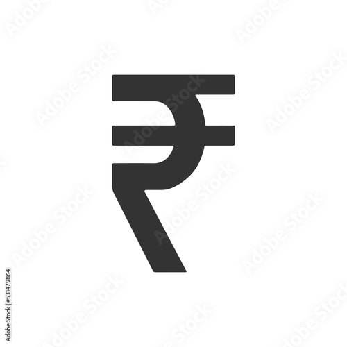 Rupee glyph icon currency or Rupee symbol flat icon for apps and websites. Vector illustration  icon isolated on white background.