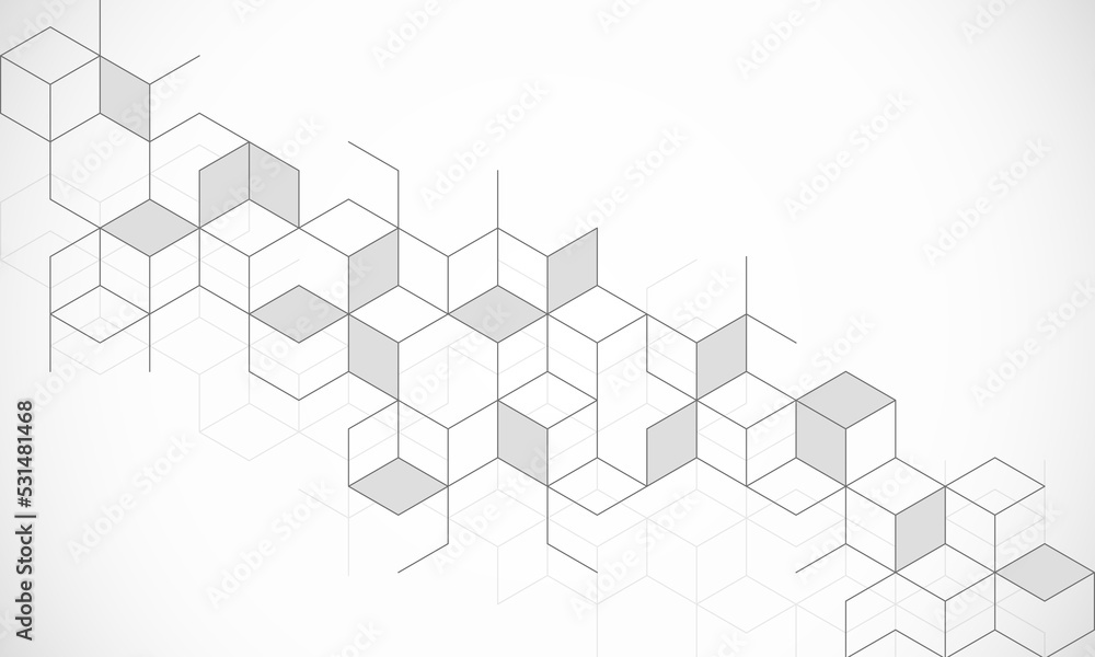 Abstract geometric background with isometric blocks, polygon shape pattern Abstract geometric background with isometric blocks, polygon shape pattern