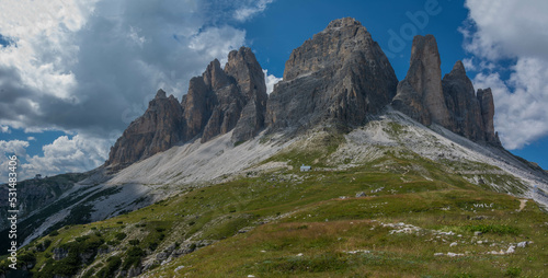 Panaoramic view on the Drei Zinnen in Italy