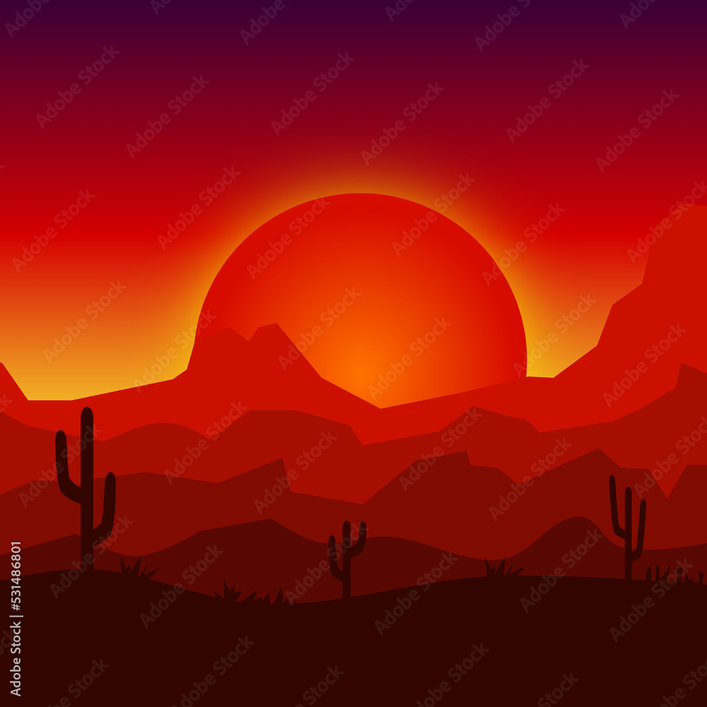 Fototapeta premium sunset in the desert