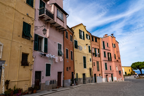 colorful houses in the old town of Imperia, Italy  © VittorePhotography