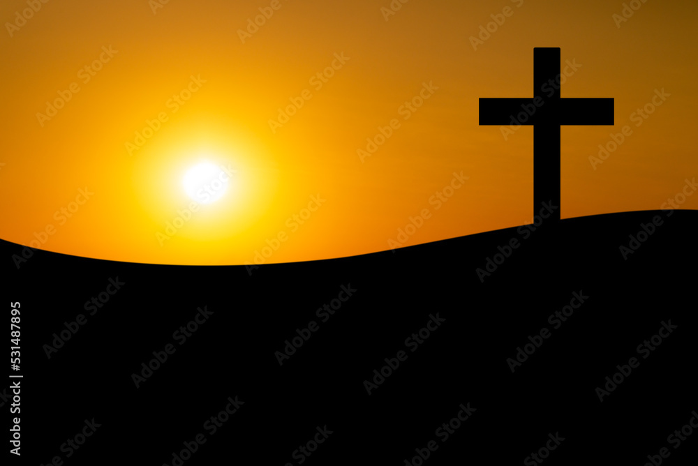 The cross of God in the rays of the sunset The cross of God in the rays of the sunset