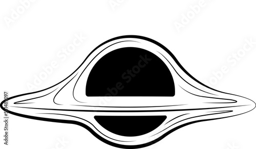 vector image of a black hole icon, in black and white