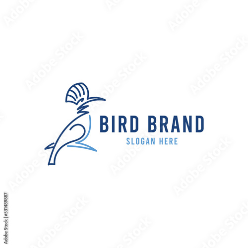 Bird Logo Design Template Vector. Monoline Animal Logo Concept Vector