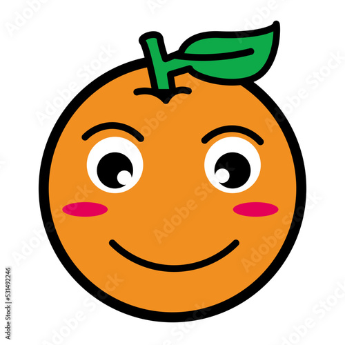 Orange Fruit Sticker Design
