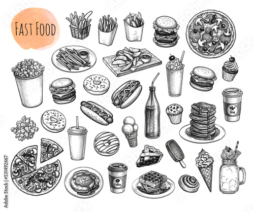 Fast food collection.