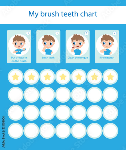 Boy brush teeth chart. Brush teeth Reward Chart. Daily Routine.