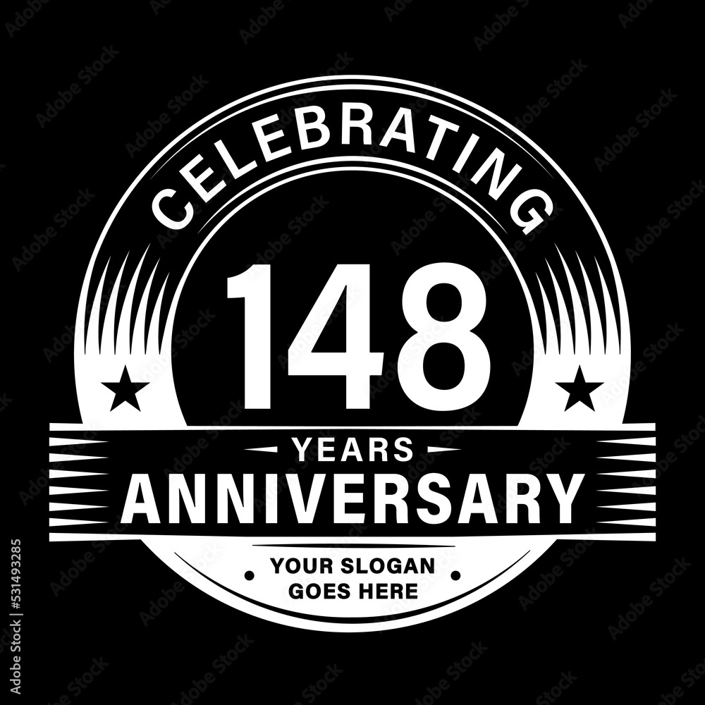 148 years anniversary celebration design template. 148th logo vector illustrations. 148 years anniversary celebration design template. 148th logo vector illustrations.