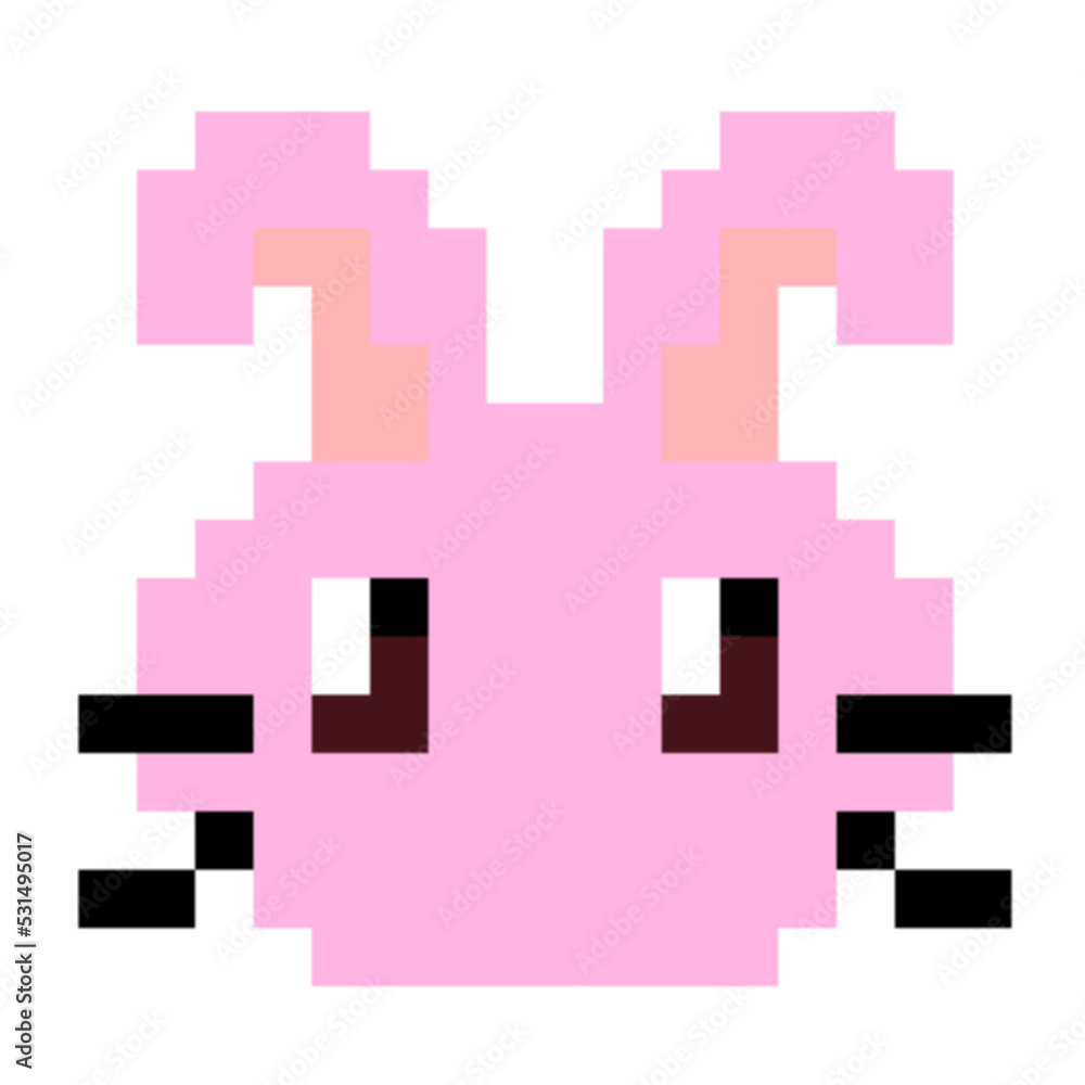 ドット絵 うさぎ ピンク ドット絵 うさぎ ピンク
