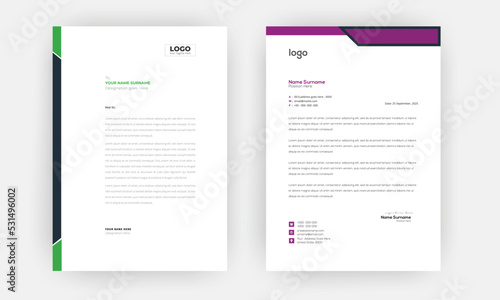 Creative letterhead , Elegant and minimalist style letterhead template design,A4 sizes 