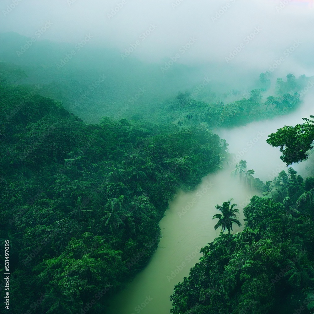 Drohnenfoto vom regenwald