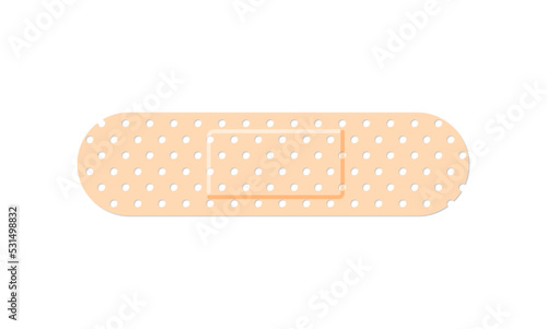 Medical plaster. First aid band plaster strip medical patch. Wound cross plastering band and porous bandage plasterers