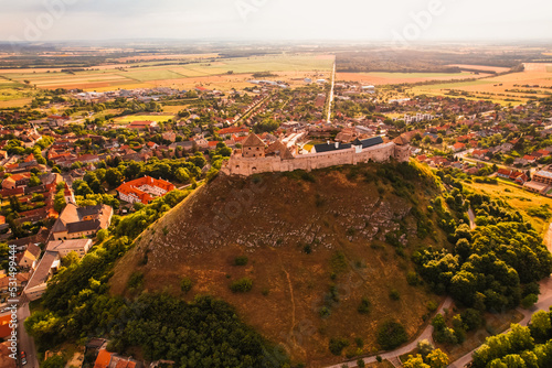 Medieval castle at the top of the hill in Sumeg, Veszprem county, Hungary. Built in the mid or late 13th century by Béla IV of Hungary. Near the Balaton lake photo