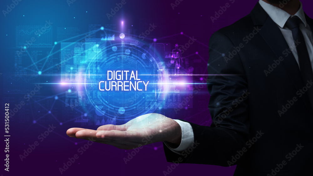 Man hand holding digital technology concept Man hand holding digital technology concept
