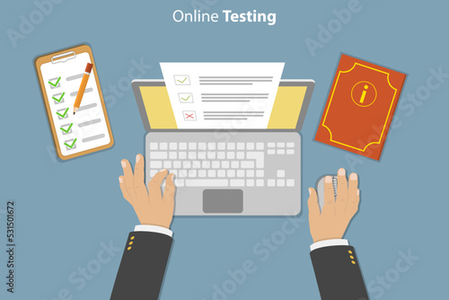 3D Isometric Flat Vector Conceptual Illustration of Online Testing, Digital Survey Form