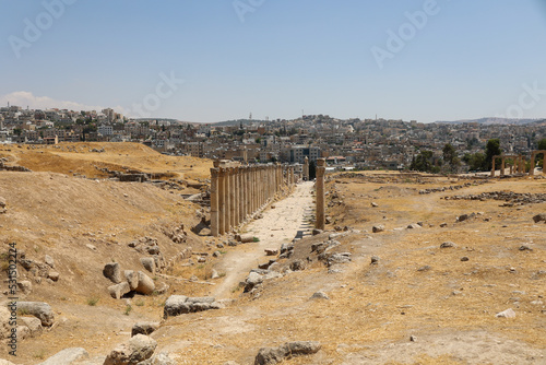 roman ruins of south decumanus in Jerash photo