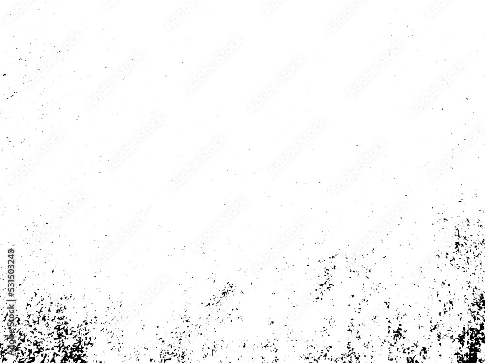 Rough dirty overlay texture. Rusty metal grunge background. Distress backdrop of rusted steel surface stylized image. Corrosion effect in black and white colors. Scalable EPS8 vector illustration.