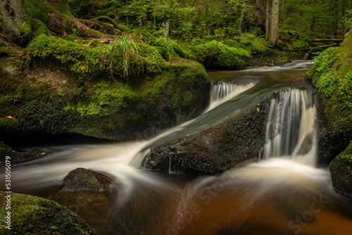 Waterfall of St. Wolfgang near Vyssi Brod town in south Bohemia