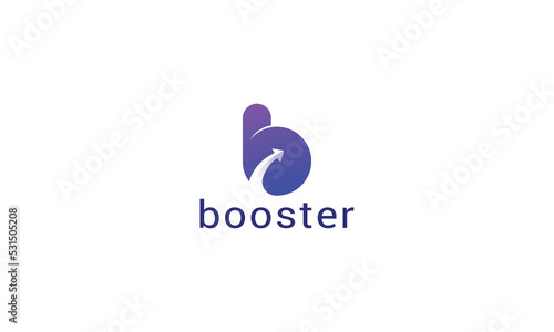 Letter b creative speed booster technological logo 