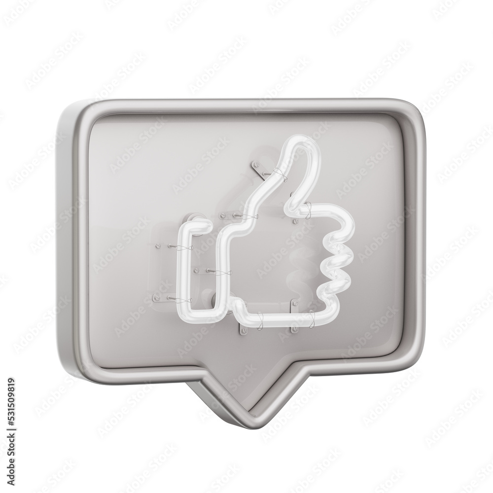 Neon like facebook isolated in 3d render design