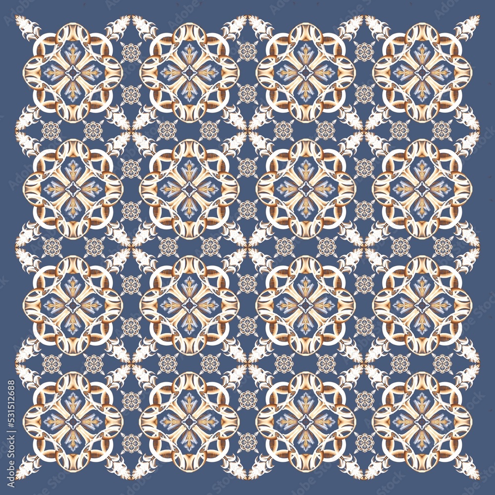 seamless pattern on the dark blue background for fabric, textiles, wallpaper, pillows, gift paper, notebooks 