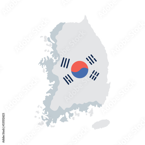 korean flag in map