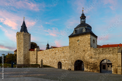 The historic city wall of Muehlhousen in Thuringia