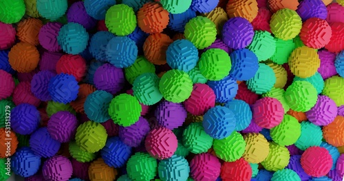 coloured voxel balls