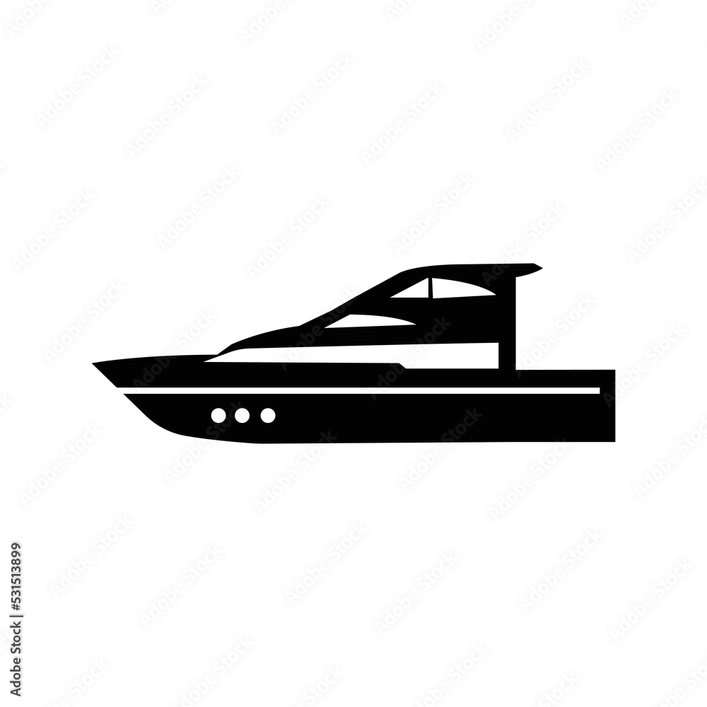 High speed motorboat icon | Black Vector illustration | High speed motorboat icon | Black Vector illustration |