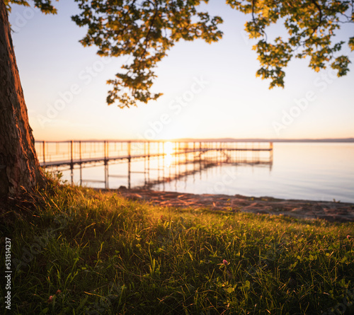 Sunset over lake Balaton  Hungary