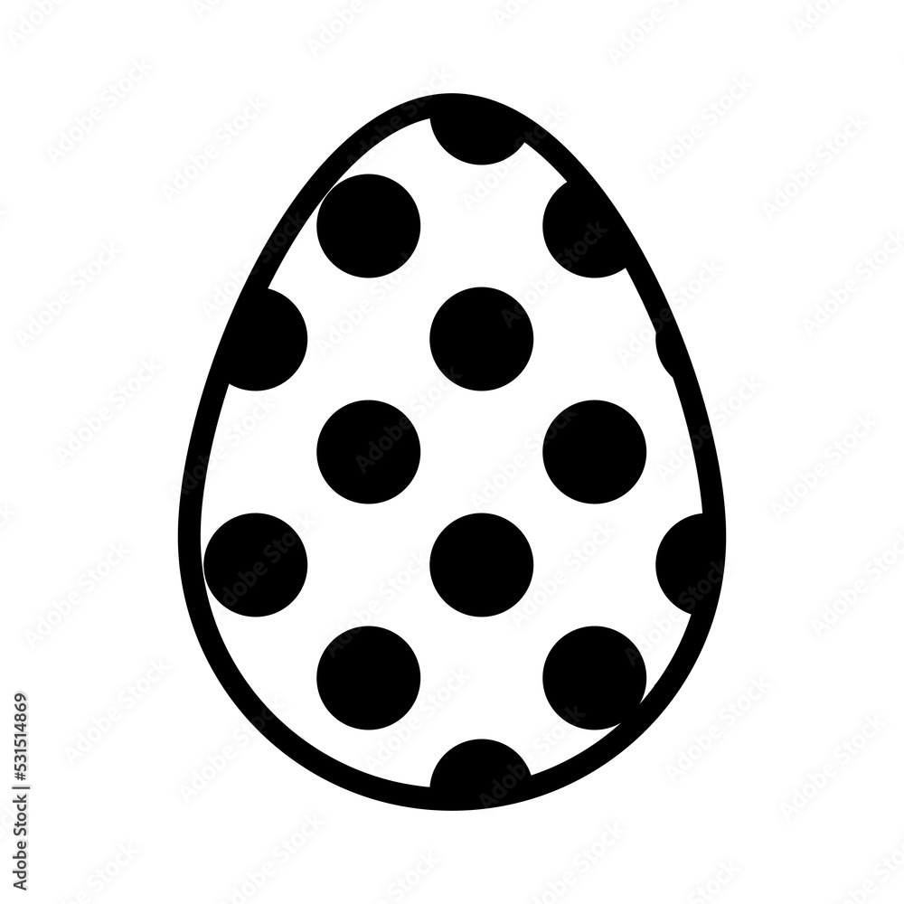 White and black Easter eggs. Vector illustration.