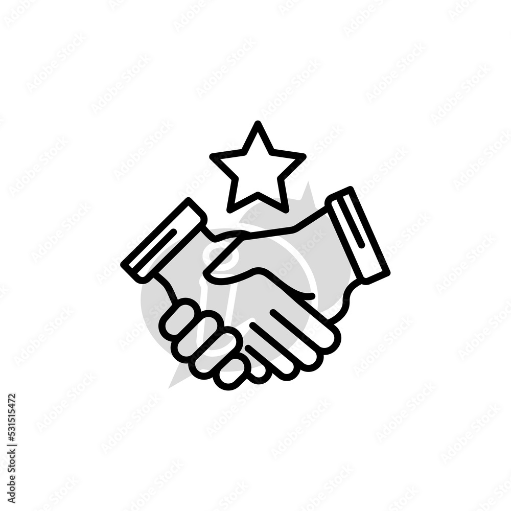 Fototapeta premium handshak concept line icon. Simple element illustration. handshak concept outline symbol design.
