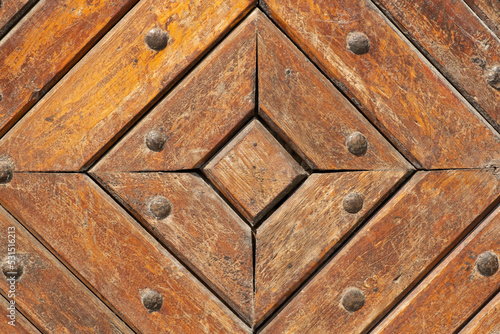 Close up old vintage wood door.