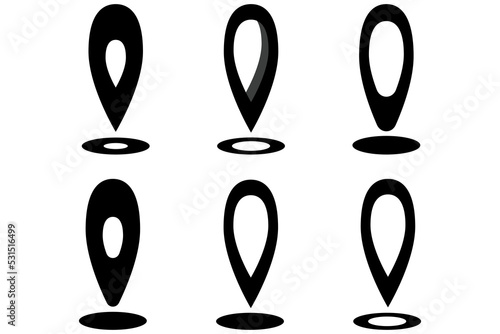 A set of simple black icons with tags for map. Good for any project.