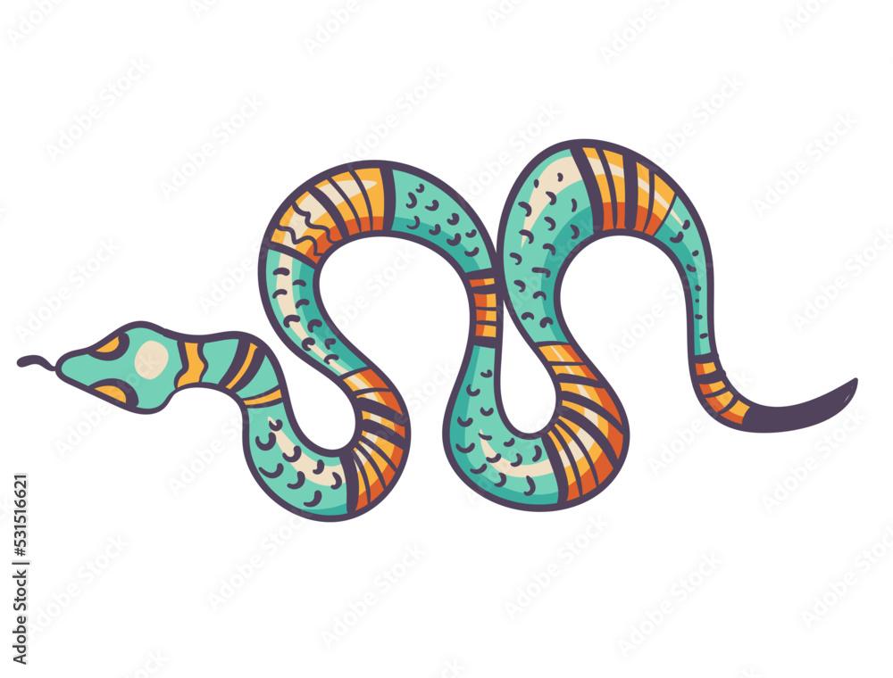 Naklejka premium Magic boho witch line art mystic occult snake isolated concept. Vector graphic design element illustration