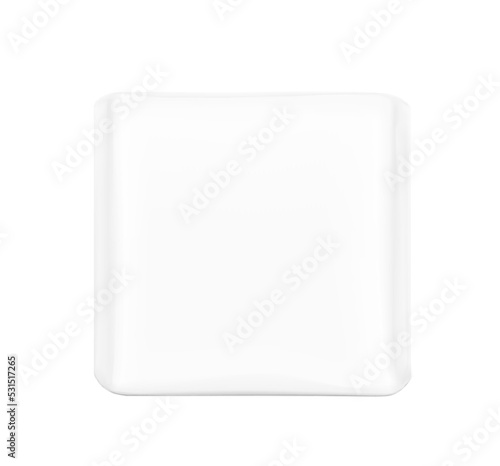 High realistic square bag mockup. Front view. Vector illustration isolated on white background. Easy to use for presentation your product, idea, promo, design. EPS10	