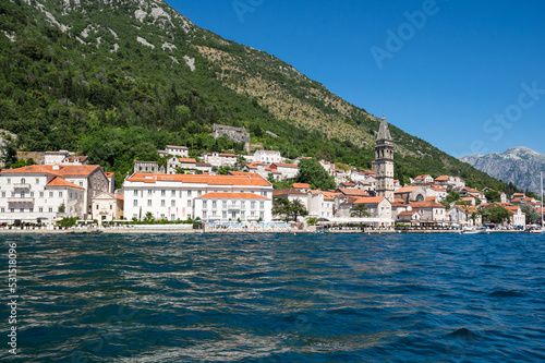 Fototapeta Naklejka Na Ścianę i Meble -  Panorama of the Bay of Kotor and the town Perast