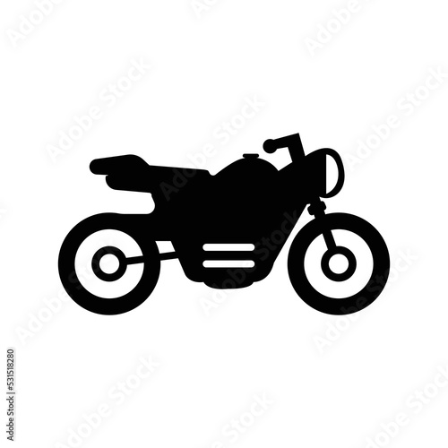 Modern comfort motor bike icon | Black Vector illustration |