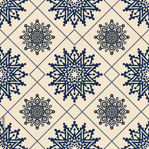 Hand drawing seamless background in eastern style