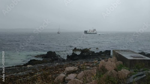 UK, Isles of Mull and Iona - September 8, 2019: casual photos of live style and architecture on the islands at the cloudy weather